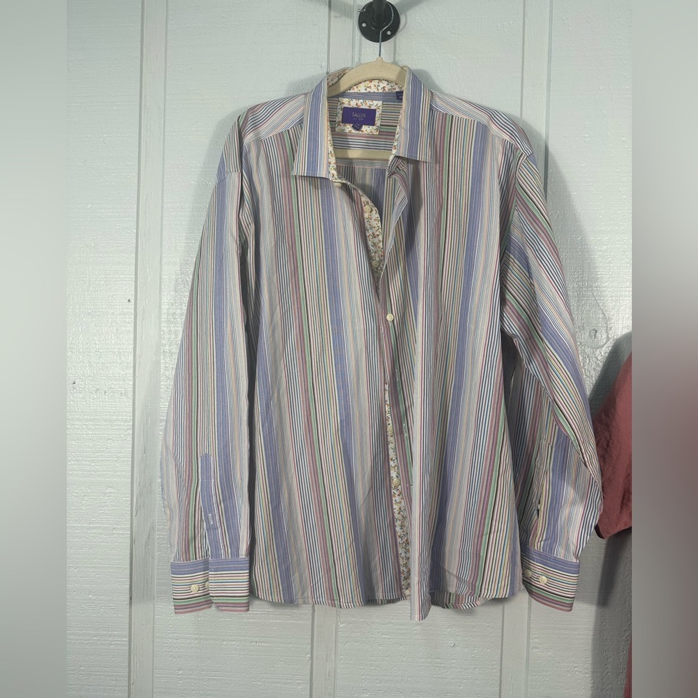 Tallia Men’s Multicolored Pastel Shirt Size XXL EUC